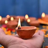 Saudeep India Diya for Puja | Clay | Diya Holder Decorative | Diya Lamps for Pooja | Diwali Gifts and Decoration mitti Diya for Diwali Decoration(Set of 21 Handmade)-thumb1