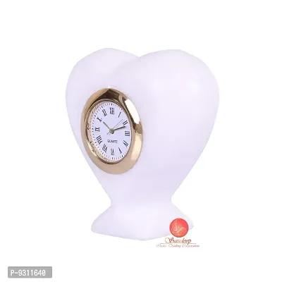 SAUDEEP INDIA Doctor Desk Marble Table Heart Clock for Decor and Paper Weight-thumb2