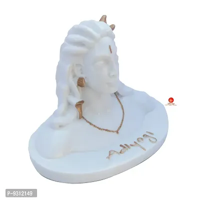 Saudeep India Adiyogi Shiva Murti | Lord Shiva Figurine | Polyresin Mahadev Idol Shankara Pooja  Gift Showpiece Items for Home Decor, Temple Puja Mandir Decoration (White)-thumb5