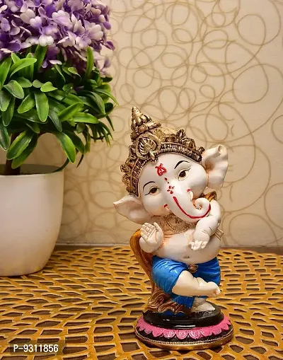 Saudeep India, Handcrafted Resine Little Ganesh Sculpture | Showpiece for Home  Office Decor (Blessing Ganesh)