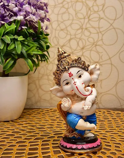 Saudeep India, Handcrafted Resine Little Ganesh Sculpture | Showpiece for Home & Office Decor