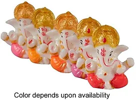 Saudeep India Polyresin Meditating Lord Ganesha Idols for Home Decor, car Dashboard (Export Quality)-thumb4