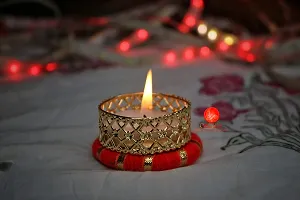 Saudeep India Diwali Tealight Candles | Tealight Candles with Holder | Diya for Puja | Diwali Home Decoration Diya (Set of 5, Multicolor)-thumb3