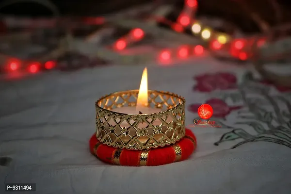 Saudeep India Diwali Tealight Candles | Tealight Candles with Holder | Diya for Puja | Diwali Home Decoration Diya (Set of 5, Multicolor)-thumb4