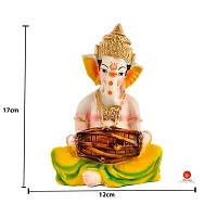 Saudeep India, Handcrafted Resine Little Ganesh Sculpture | Showpiece for Home  Office Decor (New Ganesh Dhol)-thumb4