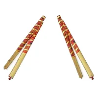 Saudeep India Dandiya Bandhni Decorated Wooden Garba Sticks for Navratri Celebration Garba Dandiya Sticks for Men Women Kids (Multicolor, 1.7 cm Diameter x 36 cm Length) (Pack of 10)-thumb2