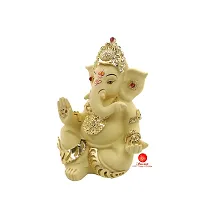 Saudeep India, Handcrafted Resine Little Ganesh Sculpture | Showpiece for Home  Office Decor (Gold Ganesha Necklace)-thumb3