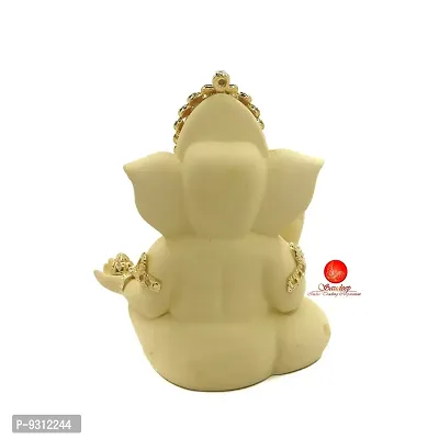 Saudeep India, Handcrafted Resine Little Ganesh Sculpture | Showpiece for Home  Office Decor (Gold Ganesha Necklace)-thumb5