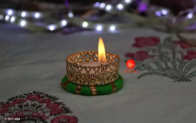 Saudeep India Diwali Tealight Candles | Tealight Candles with Holder | Diya for Puja | Diwali Home Decoration Diya (Set of 5, Multicolor)-thumb5