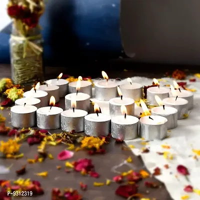 Saudeep India Tealight Candles | 9 Hour Long Time Buring Wax Tealight Candle | Unscented Tea Light Candles (150)-thumb0