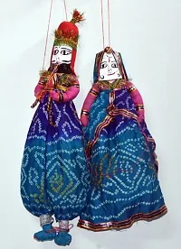 Saudeep India Rajasthani Wood Puppets, Kathputli Pair-thumb4