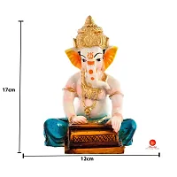 Saudeep India, Handcrafted Resine Little Ganesh Sculpture | Showpiece for Home  Office Decor (New Ganesh Dhol Blue)-thumb3