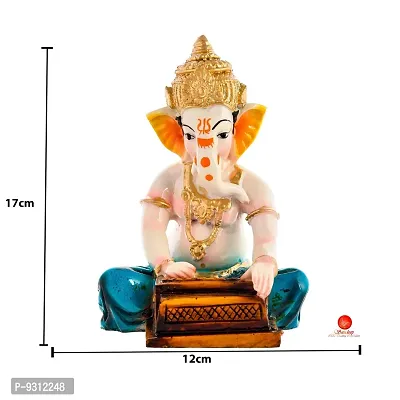 Saudeep India, Handcrafted Resine Little Ganesh Sculpture | Showpiece for Home  Office Decor (New Ganesh Dhol Blue)-thumb4