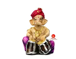 Saudeep India, Handcrafted Resine Little Ganesh Sculpture | Showpiece for Home  Office Decor (Ganesh Dhol)-thumb3