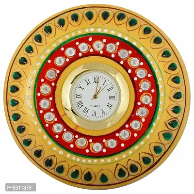 Saudeep India Trading Corporation Marble Round Clock with Stand