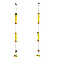 Saudeep India Traditional Marigold Fluffy Flowers Garlands Toran for Door Hanging Home Decoration for Main Door - Ideal for Traditional, Inauguration Parties, Festivals, Diwali(Pattern 07)-thumb4