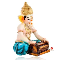 Saudeep India, Handcrafted Resine Little Ganesh Sculpture | Showpiece for Home  Office Decor (New Ganesh Dhol Blue)-thumb2