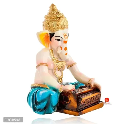 Saudeep India, Handcrafted Resine Little Ganesh Sculpture | Showpiece for Home  Office Decor (New Ganesh Dhol Blue)-thumb3