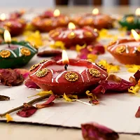 Saudeep India Decorative Designer Matki Diya/Colourful Diya Set/Diya for Diwali(Pack of 12)-thumb1
