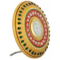 Saudeep India Trading Corporation Marble Round Clock with Stand-thumb1