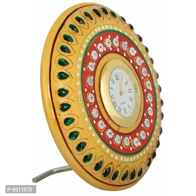 Saudeep India Trading Corporation Marble Round Clock with Stand-thumb2