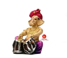 Saudeep India, Handcrafted Resine Little Ganesh Sculpture | Showpiece for Home  Office Decor (Ganesh Dhol)-thumb4