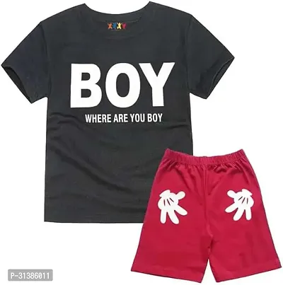 Comfortable Polyester Printed Clothing Set For Boys-thumb0