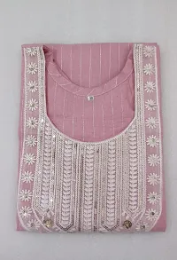 Stylish Pink Cotton Straight Striped Stitched Kurti For Women, Pack Of 1-thumb1