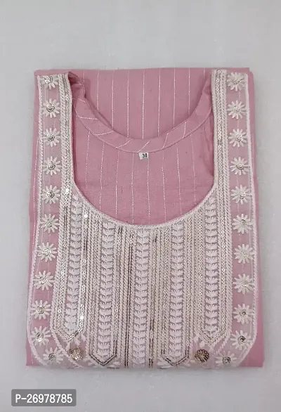 Stylish Pink Cotton Straight Striped Stitched Kurti For Women, Pack Of 1-thumb2