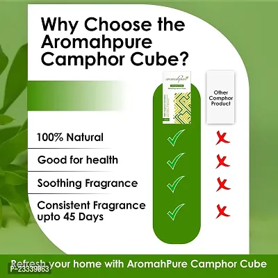 Aromahpure Camphor Cube | Pack of 2| Refreshing Lemongrass  White Sandalwood Fragrance | 45 Days Last Long| 100% Pure  Organic Camphor Cube for Car, Room, Bathroom  Air Freshener-thumb4