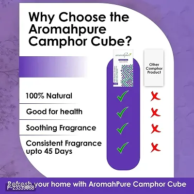 Aromahpure Camphor Cube | Pack of 2| Joyous Jasmine  White Sandalwood Fragrance | 45 Days Last Long| 100% Pure  Organic Camphor Cube for Car, Room, Bathroom  Air Freshener-thumb4