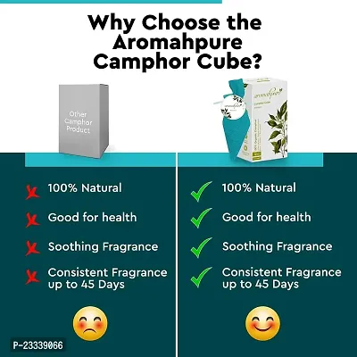 Aromahpure Camphor Cube | Pack of 2| Bhimseni  Original Fragrance | 45 Days Last Long| 100% Pure  Organic Camphor Cube for Car, Room, Bathroom  Air Freshener-thumb5