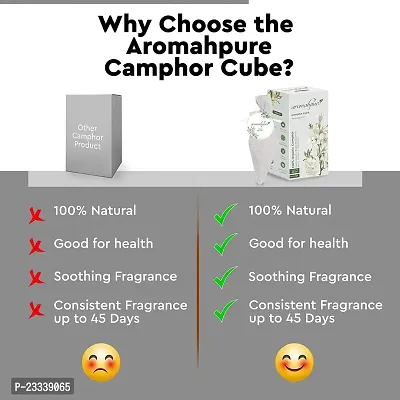 Aromahpure Camphor Cube | Pack of 2| White Blossom  Original Fragrance | 45 Days Last Long| 100% Pure  Organic Camphor Cube for Car, Room, Bathroom  Air Freshener-thumb4