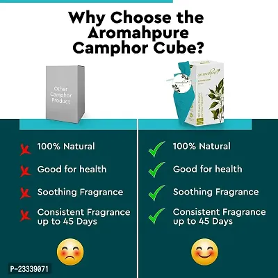 Aromahpure Camphor Cube | Pack of 2| Bhimseni| 45 Days Last Long| 100% Pure  Organic Camphor Cube for Car, Room, Bathroom  Air Freshener-thumb3