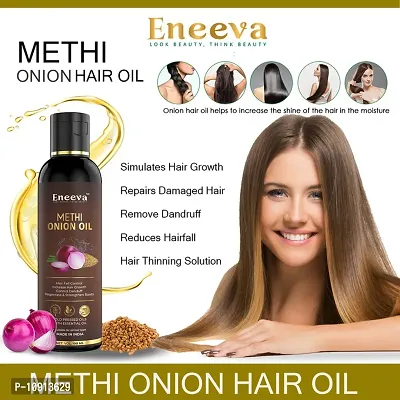 Eneeva Onion Methi Hair Oil and Red Onion Hair Shampoo for Hair Growth Oil - Pack Of 2, 100 ml each-thumb2