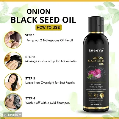Eneeva Onion Black Seed Hair Oil and Red Onion Hair Shampoo for Hair Growth Oil - Pack Of 2, 100 ml each-thumb3
