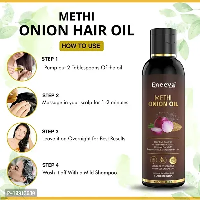 Eneeva Onion Methi Hair Oil and Red Onion Hair Shampoo for Hair Growth Oil - Pack Of 2, 100 ml each-thumb3
