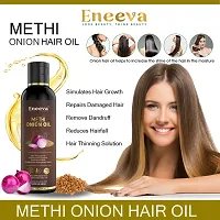 Eneeva Onion Methi Hair Oil and Red Onion Hair Shampoo for Hair Growth Oil - Pack Of 2, 100 ml each-thumb1