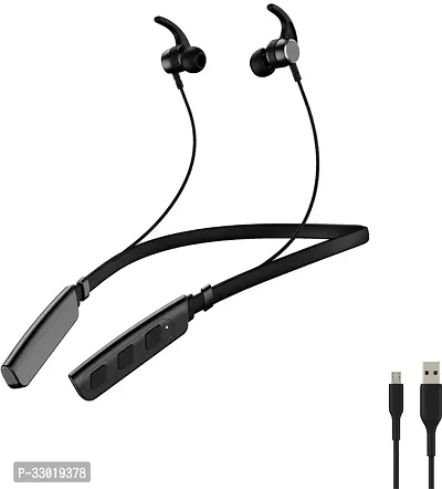 New WeRock B235 Wireless Neckband with Mic Powerful Stereo Sound Quality BT Headset W1 Bluetooth Headset (Black, In the Ear)-thumb0