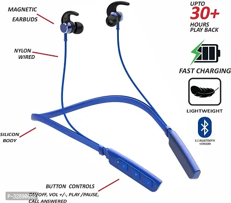 WeRock True Wireless B235 Blast Sound Quick Charge Bluetooth Neckband Super Sound W1 Bluetooth Headset (Blue, In the Ear)-thumb2