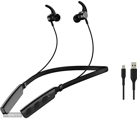 WeRock B235 Wireless Neckband with Mic Powerful Stereo Sound Quality BT Headset W29 Bluetooth Headset (Black, In the Ear)-thumb0