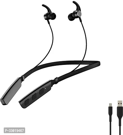 New WeRock B235 Wireless Neckband with Mic Powerful Stereo Sound Quality BT Headset W34 Bluetooth Headset (Black, In the Ear)-thumb0