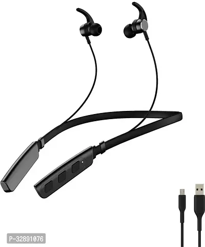 WeRock B235 Wireless Neckband with Mic Powerful Stereo Sound Quality BT Headset W20 Bluetooth Headset (Black, In the Ear)-thumb0