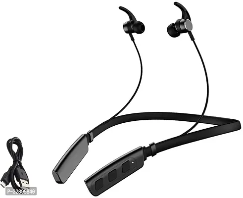 WeRock B235 Wireless Neckband with Mic Powerful Stereo Sound Quality BT Headset W22 Bluetooth Headset (Black, In the Ear)-thumb0