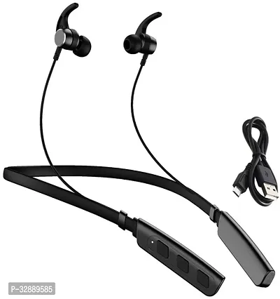 WeRock B235 Wireless Neckband with Mic Powerful Stereo Sound Quality BT Headset W36 Bluetooth Headset (Black, In the Ear)-thumb0