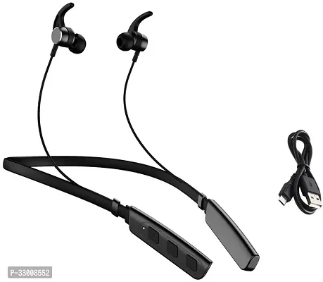 WeRock B235 Wireless Neckband with Mic Powerful Stereo Sound Quality BT Headset W11 Bluetooth Headset (Black, In the Ear)