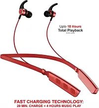 WeRock True Wireless B235 Blast Sound Quick Charge Bluetooth Neckband Super Sound W3 Bluetooth Headset (Red, In the Ear)-thumb1