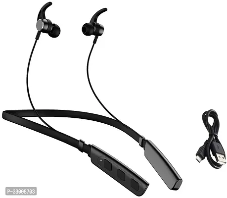 WeRock B235 Wireless Neckband with Mic Powerful Stereo Sound Quality BT Headset W15 Bluetooth Headset (Black, In the Ear)