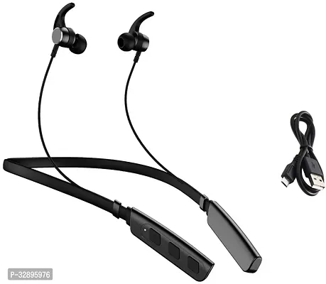 WeRock B235 Wireless Neckband with Mic Powerful Stereo Sound Quality BT Headset W35 Bluetooth Headset (Black, In the Ear)-thumb0