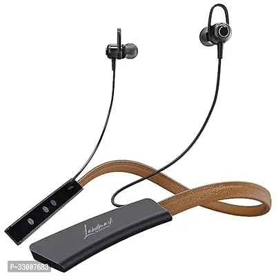 LM BH106 Giant Wireless Neckband with Extra Bass HD Sound, Up to 80H Playback, Bluetooth v5.0, 13mm Drivers, Magnetic Earbuds  Easy Access Controls with Mic - Grey